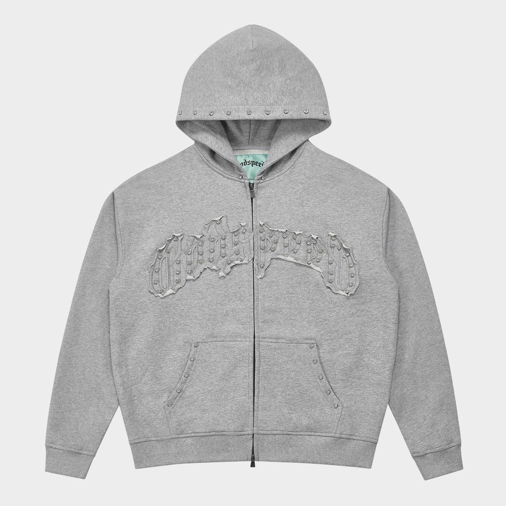 Godspeed Symmetric Studded Hoodie V2- Heather Grey