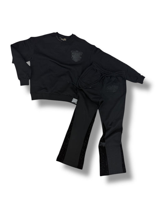 Blk cat club velvet pants