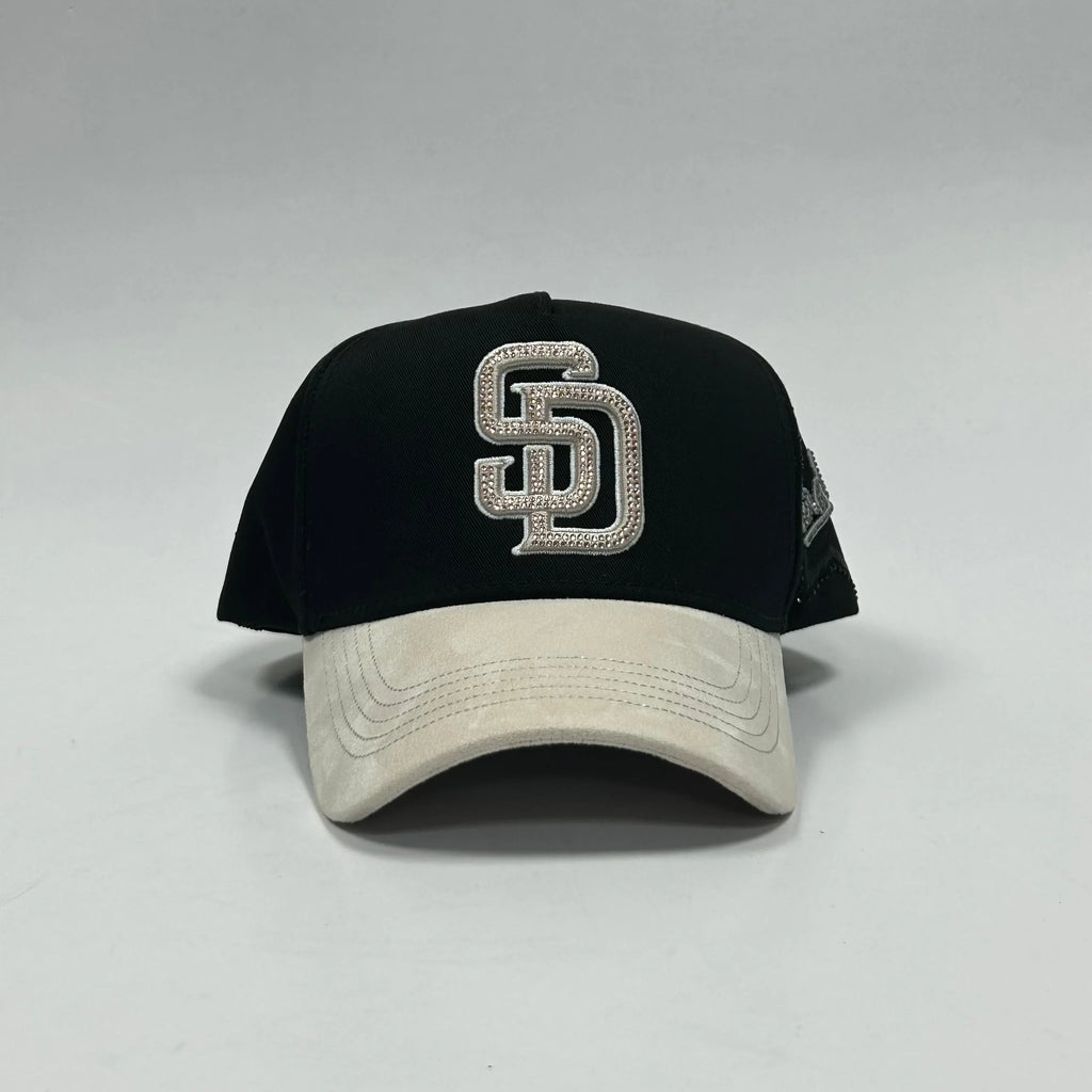 Caps'Fans SD Cap With Crystals- Black/Beige