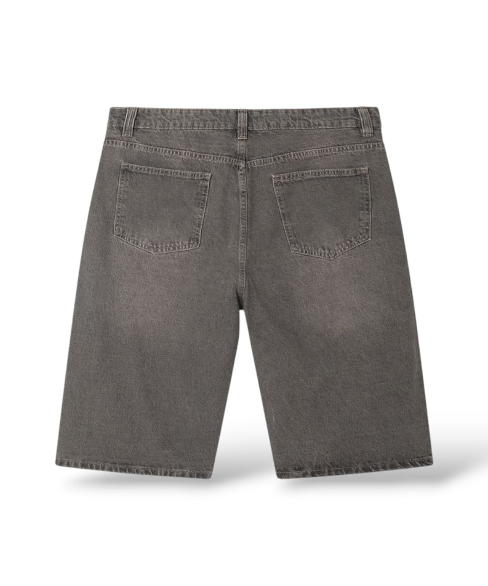 Reason '802' Baggy Denim Shorts- Washed Grey