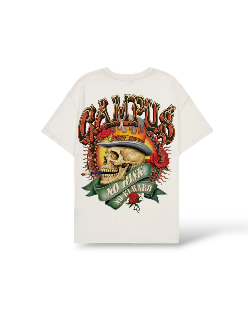Campus 'Risk Taker' T-Shirt- Cream
