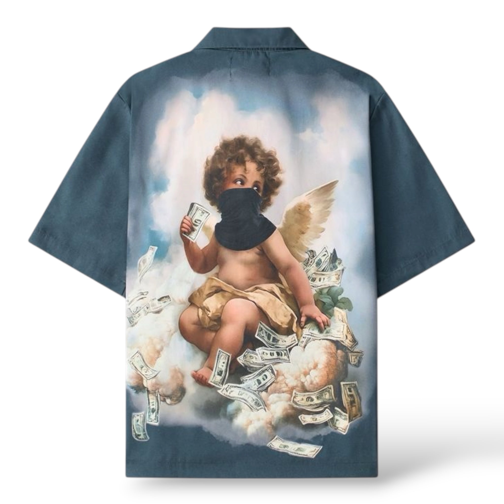 Reason ‘Printed Twill Cherub’ Button Up Shirt (605)- Multi