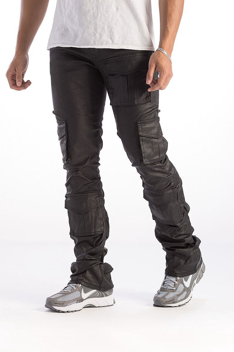 Kindred Coated Stack Jeans- Blk