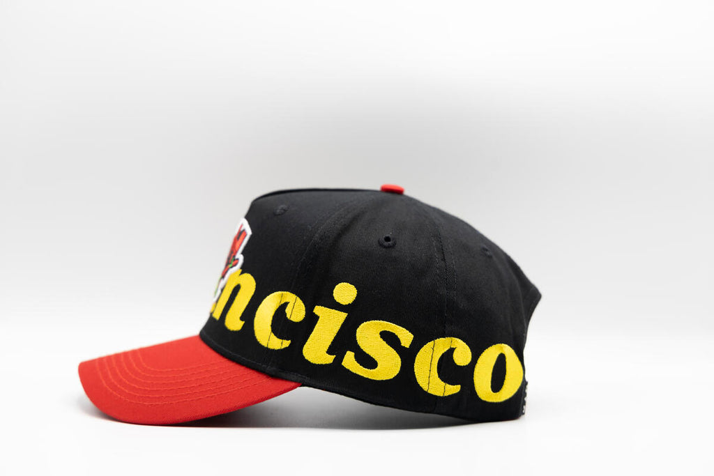 Gth Bold San Francisco All Around Snapback Cap- Black Red