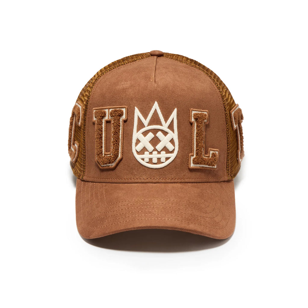 Cult Logo Mesh Back Trucker Hat 'Cult Chenille Suede'- Chocolate