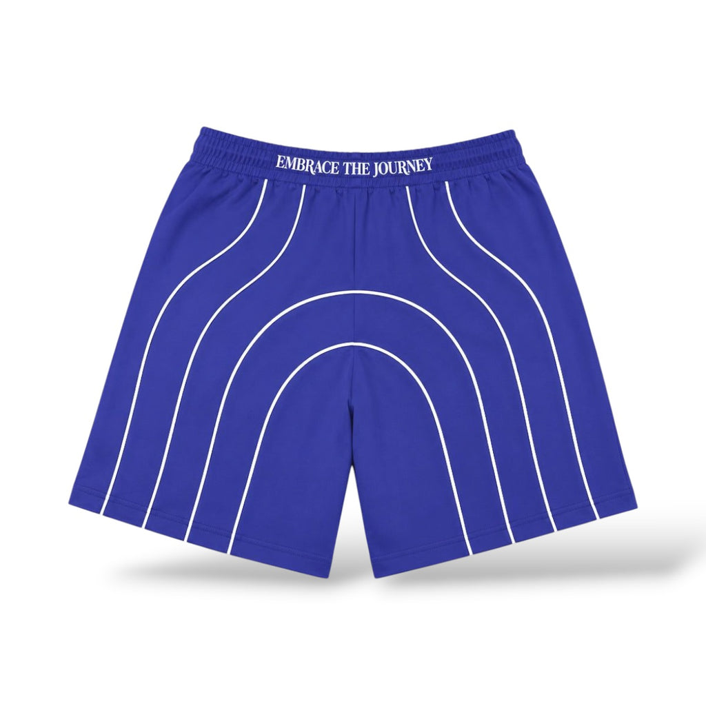 PM 'Reflective Piping' Nylon Shorts- Navy