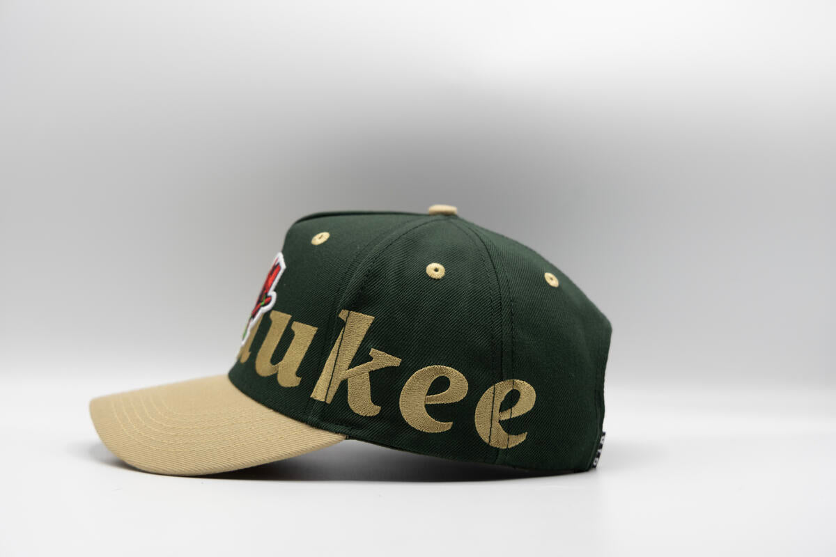 Gth Bold Milwaukee All Around Snapback Cap- Green Cream