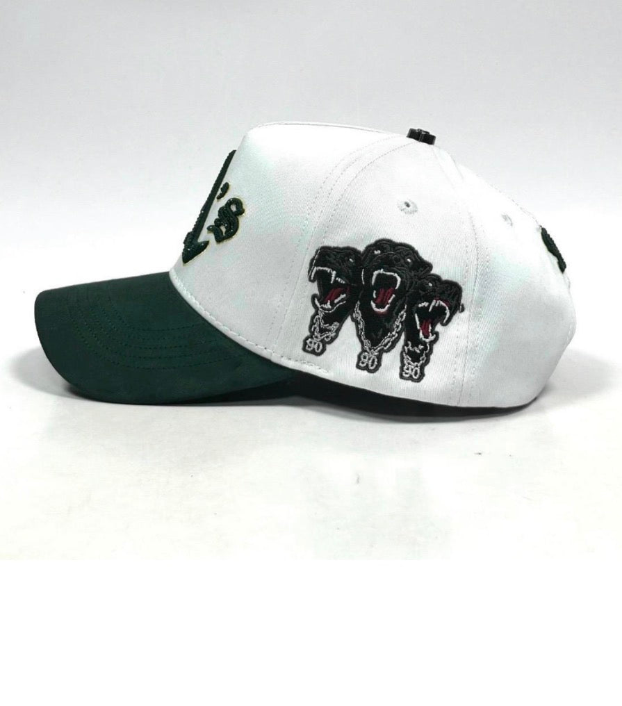 Caps'Fans A's Ninety Cap With Crystals- White/Green