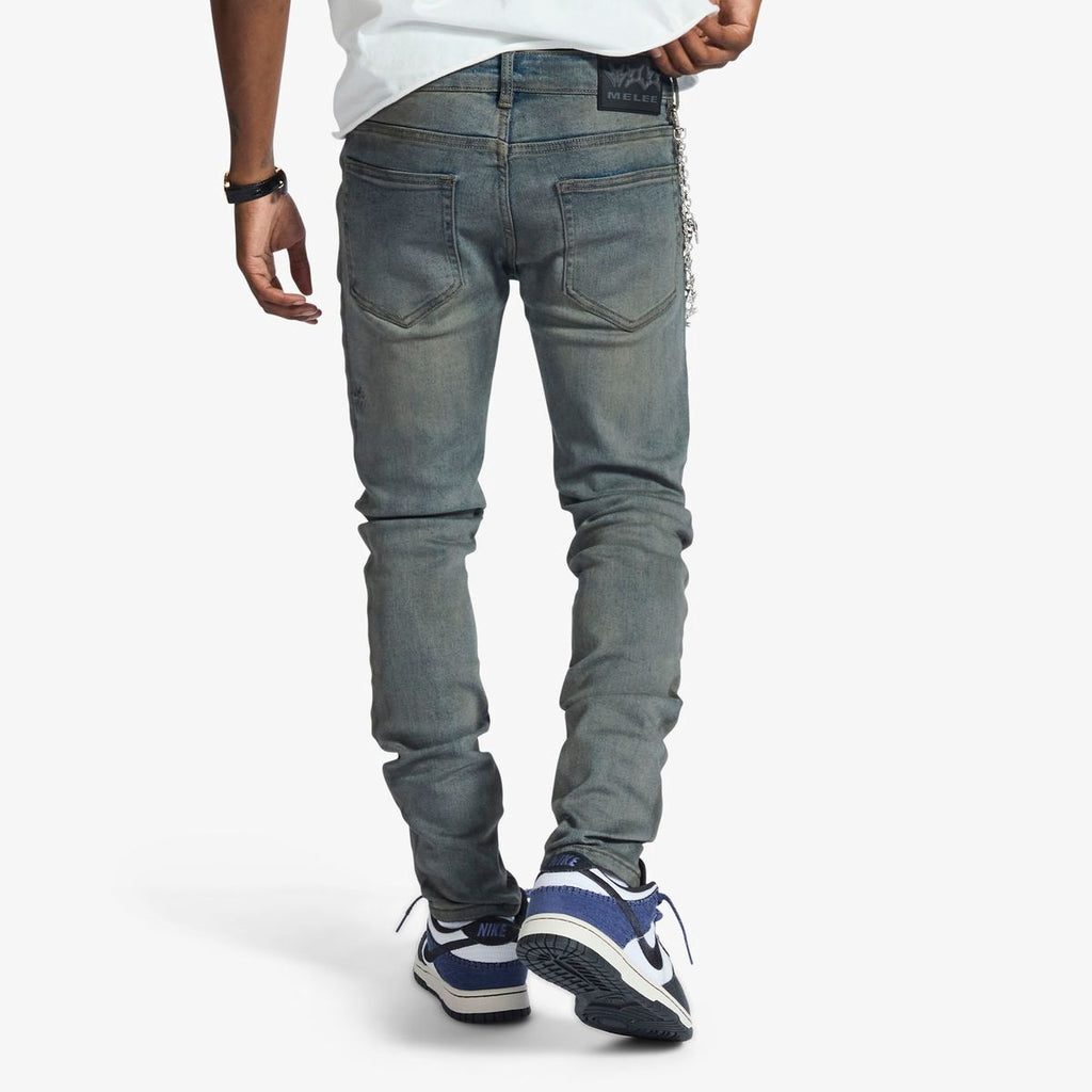 Melee ‘V12’ Skinny Jeans- Blue Oil Wash