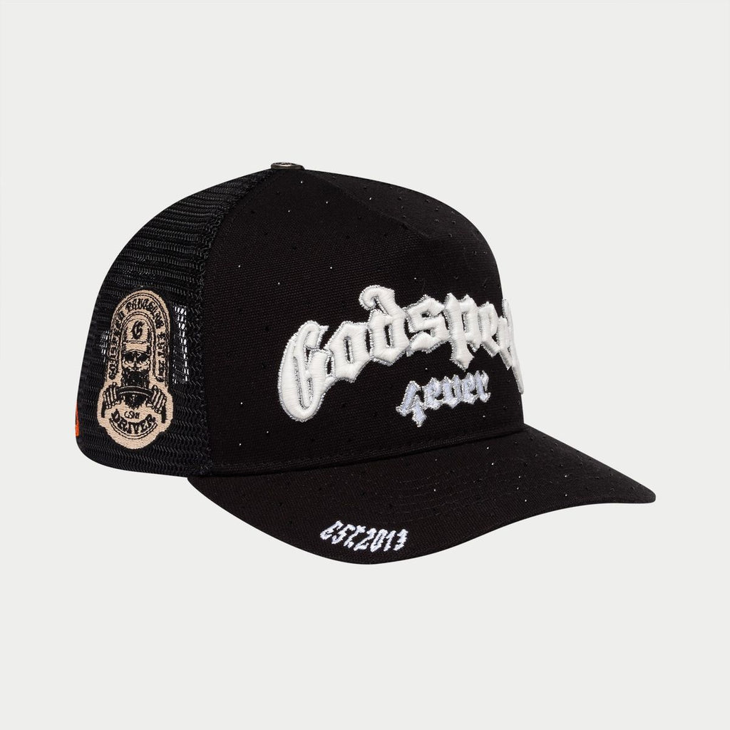 GS Rhinestone Forever Trucker Hat- Black/White