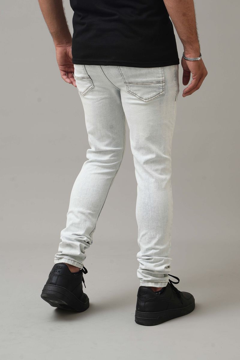 Dzatr '659' Skinny Stretch Denim Jeans- Indigo Ice
