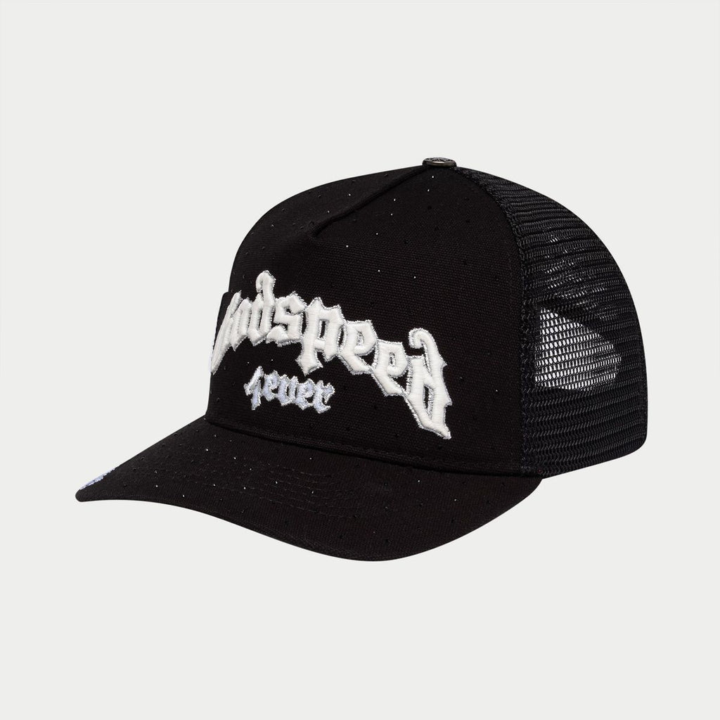 GS Rhinestone Forever Trucker Hat- Black/White