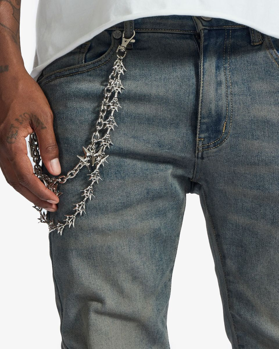 Melee ‘V12’ Skinny Jeans- Blue Oil Wash
