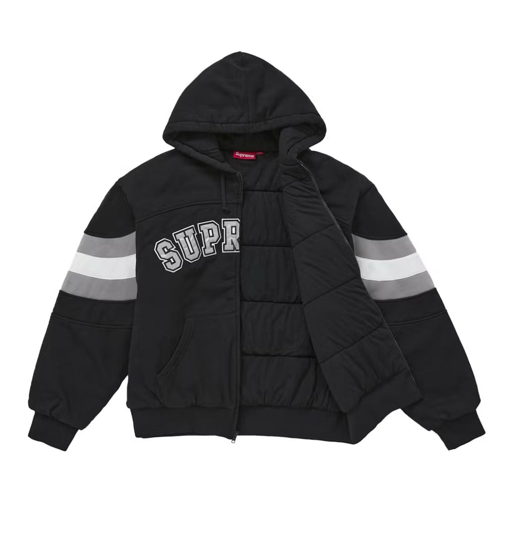 Supreme Filled Zip Up Hoodie- Black