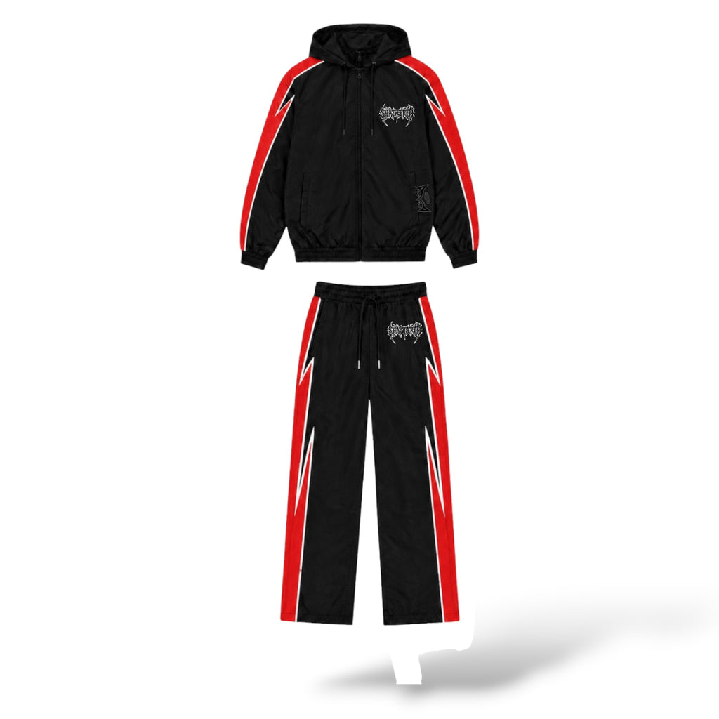 Shattered 'Nylon' Track Jacket- Red