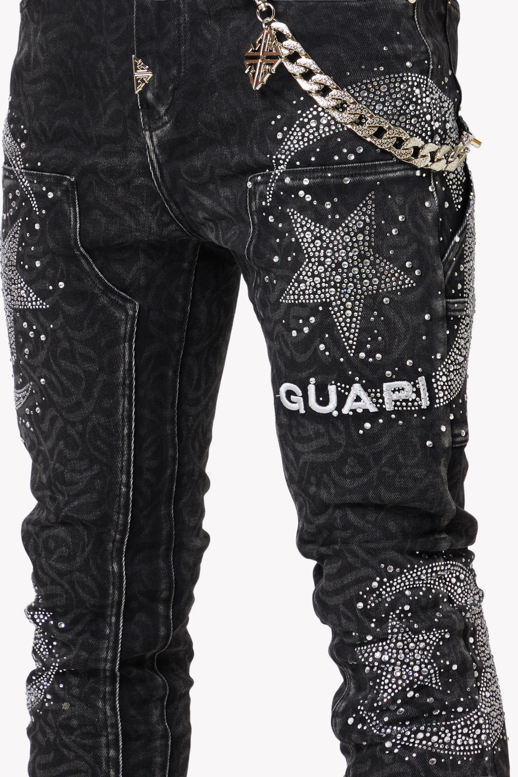 GUAPI Obsidian Black Calligraphy Denim
