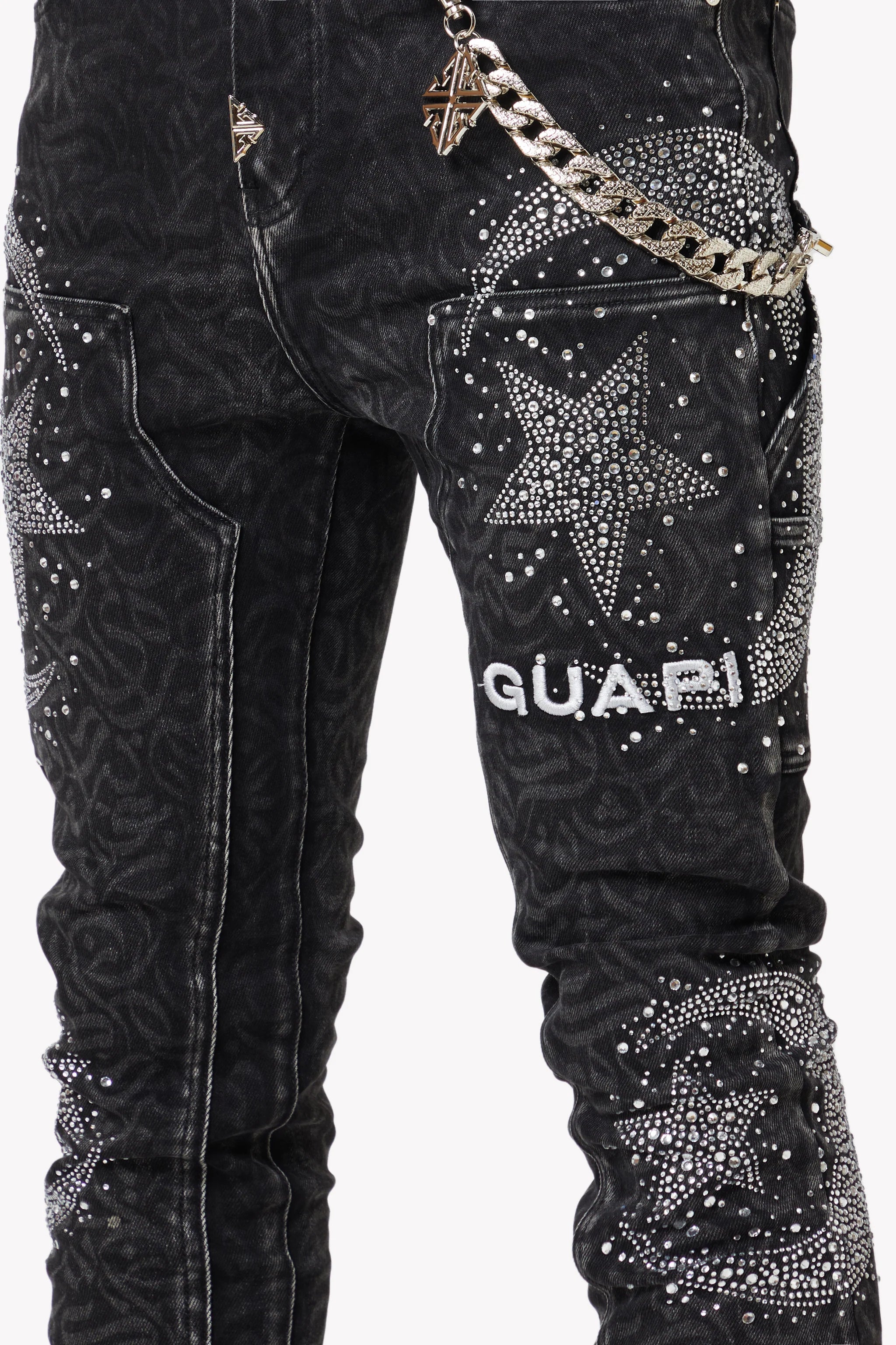 GUAPI Obsidian Black Calligraphy Denim