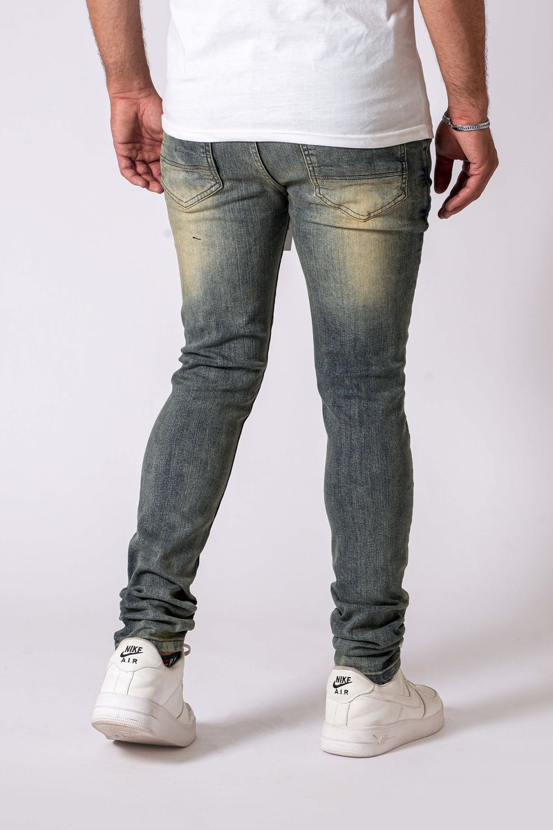 Dzatr '647'  Skinny Stretch Denim Jeans- Rusted Iron
