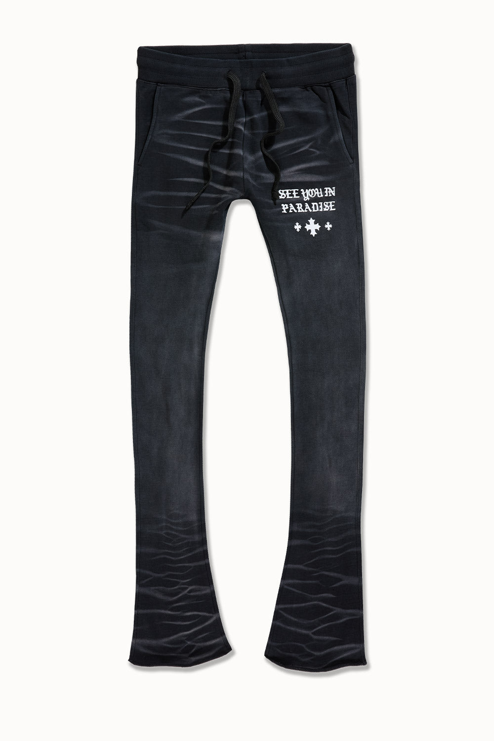 Jordan Craig Tonal Washed Stacked Sweatpants- Blk