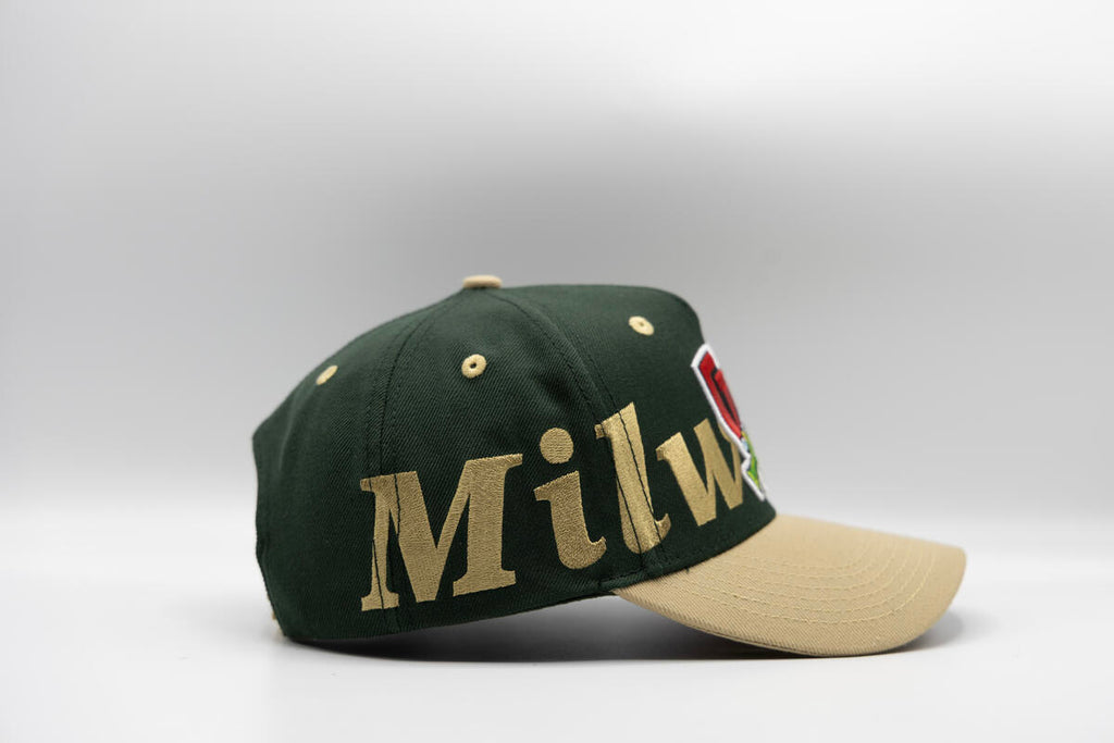 Gth Bold Milwaukee All Around Snapback Cap- Green Cream