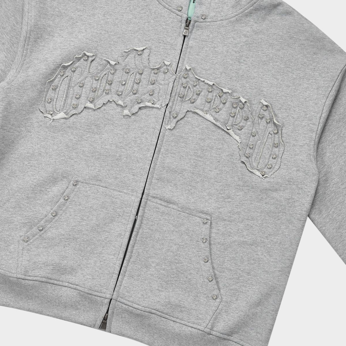Godspeed Symmetric Studded Hoodie V2- Heather Grey
