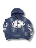 Prestige Big P Zip Up Hoodie-Navy Blue