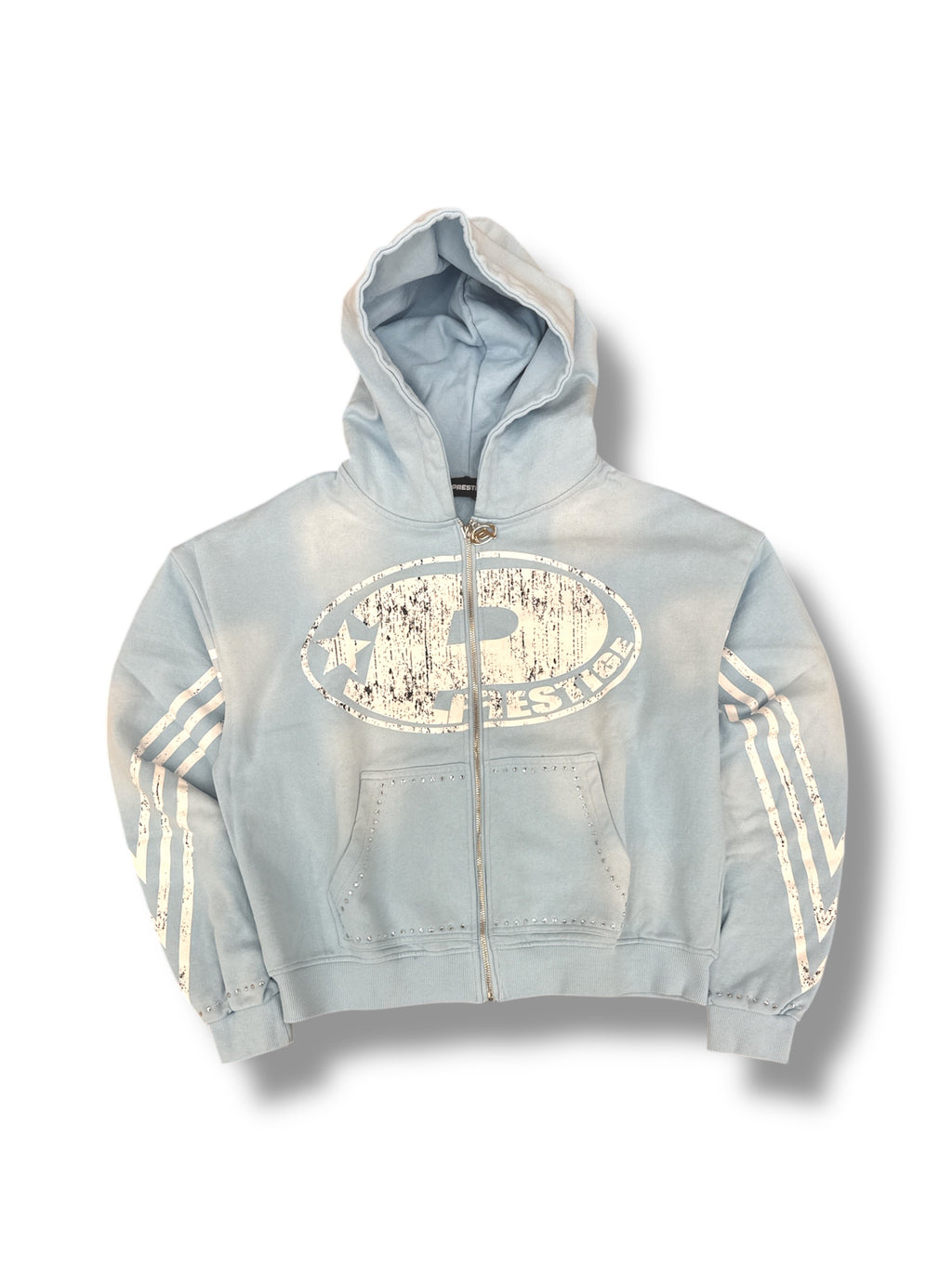 Prestige Big P Zip Up Hoodie-Sky Blue
