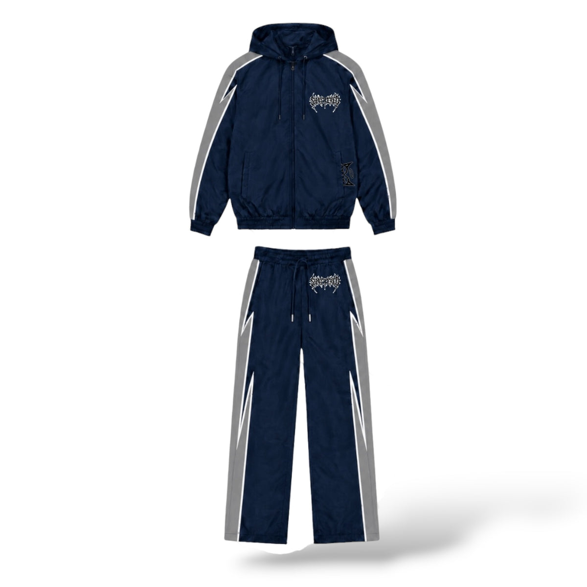Shattered 'Nylon' Track Jacket- Blue
