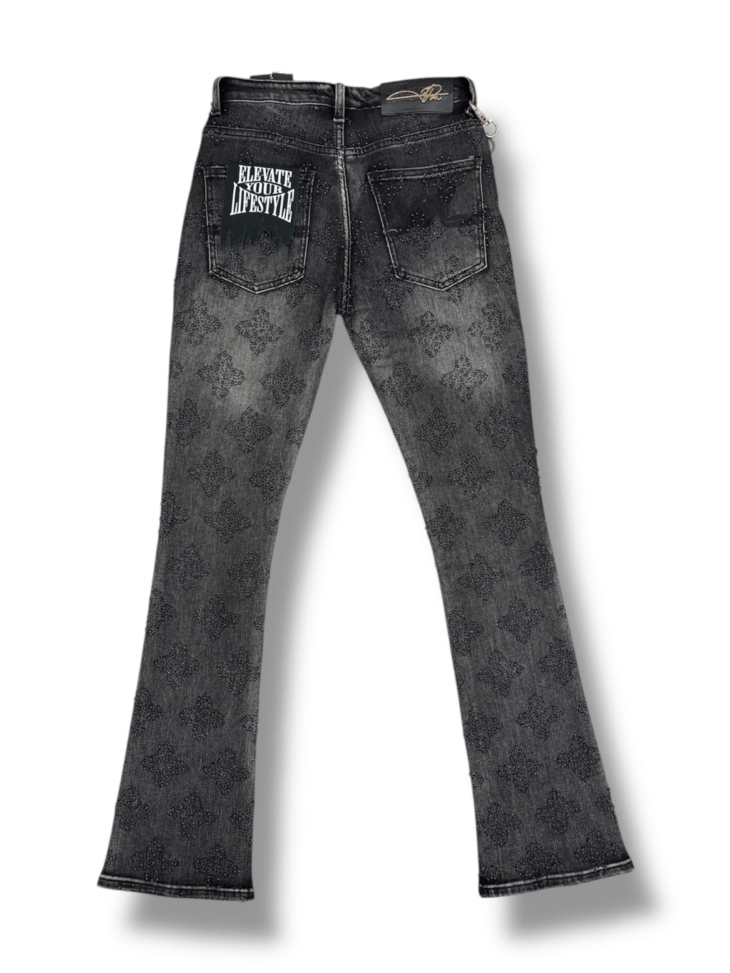 Snow ball stacked jeans- Blk wash