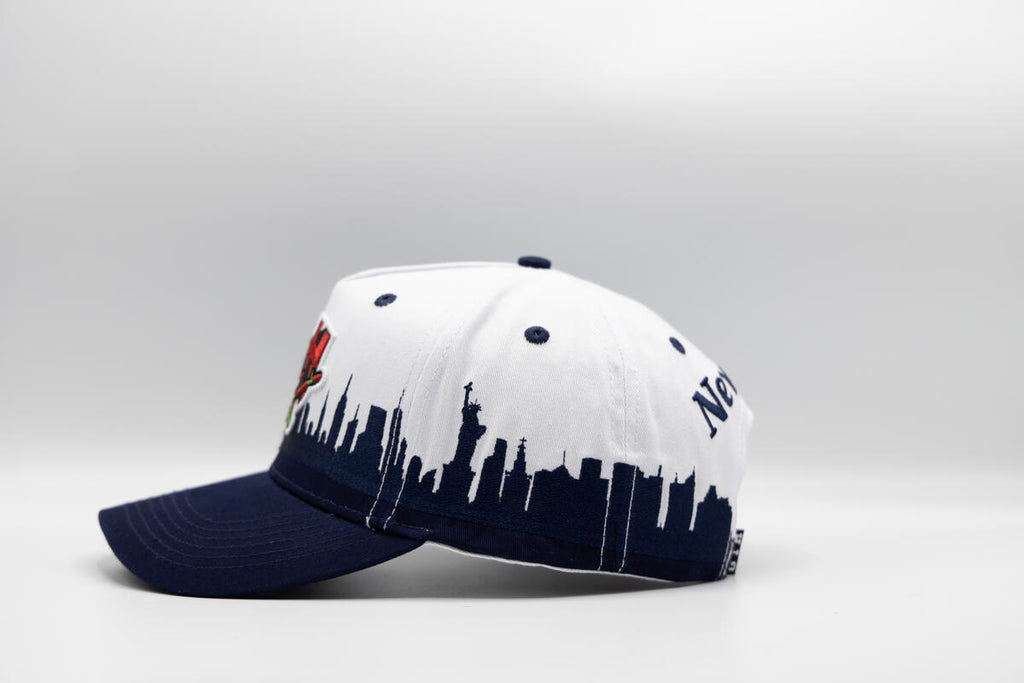 Gth New York Skyline Snapback Cap- White Navy