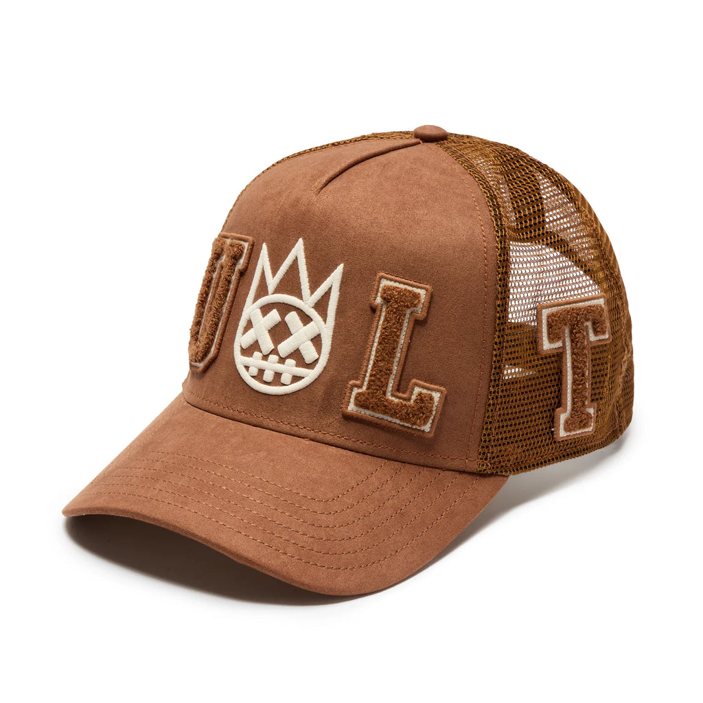 Cult Logo Mesh Back Trucker Hat 'Cult Chenille Suede'- Chocolate