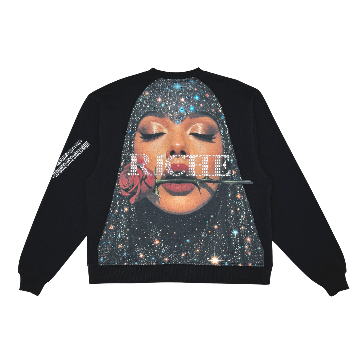 VIE RICHE Live Rose Crew- Black