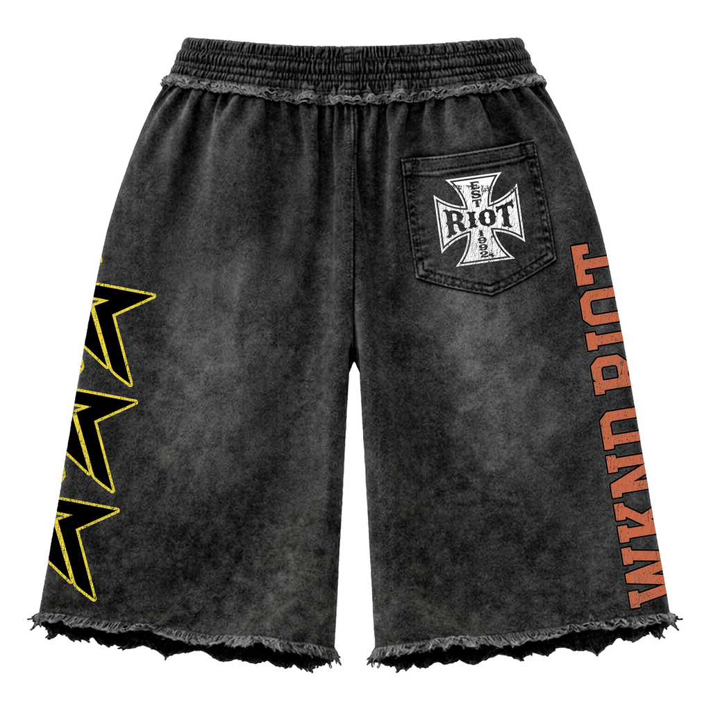 WKND 'Art Dept' Baggy Sweat Shorts-  Black