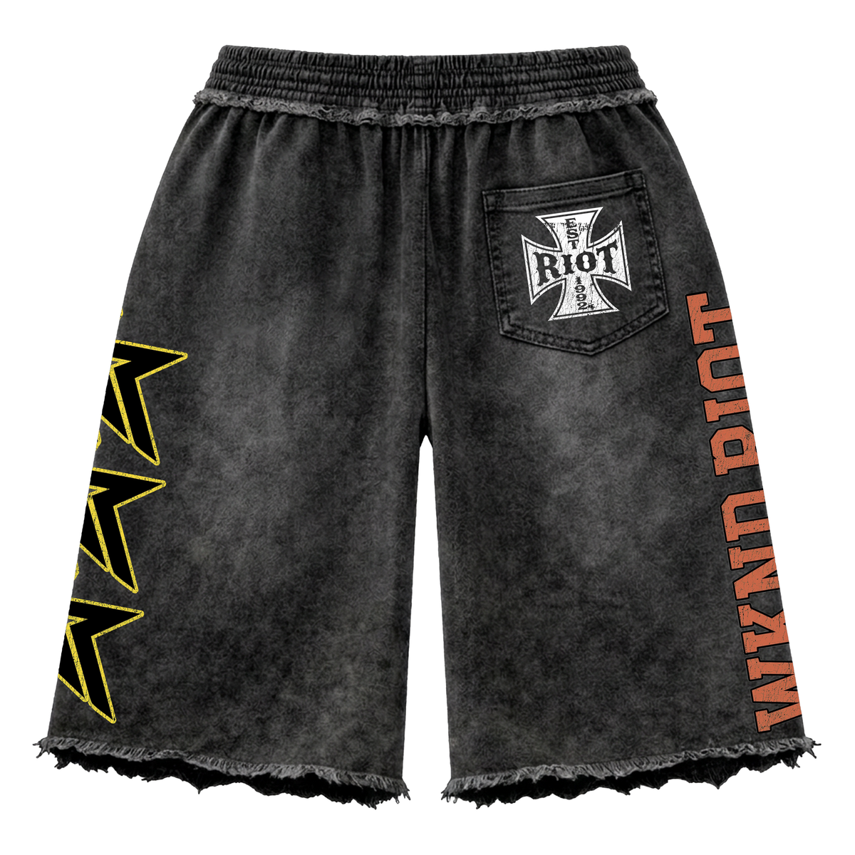 WKND 'Art Dept' Baggy Sweat Shorts-  Black