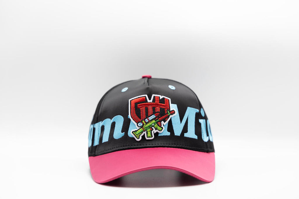 Gth Bold Miami All Around Snapback Cap- Black Pink