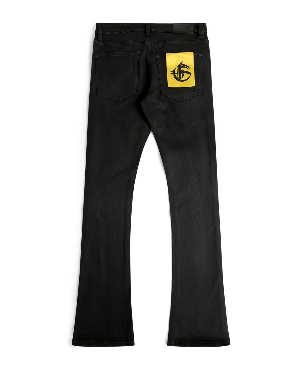 GFTD ‘Luke’ Waxed Stacked Denims- Blk