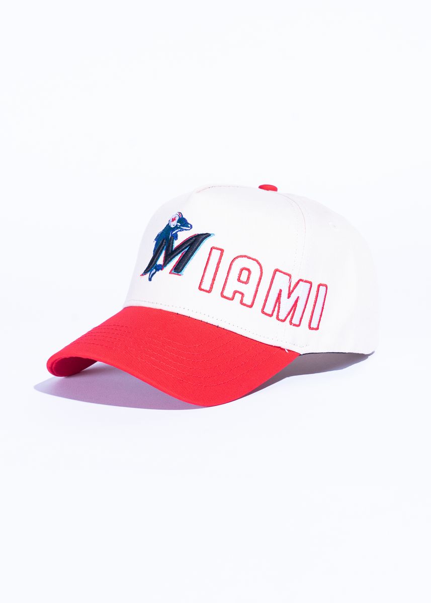 Reference 'Marphins Script' Hat- Cream/Red