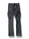 Vicious Wax Coated & Printed Cargo Stack Denim With Art Details - Coated Black