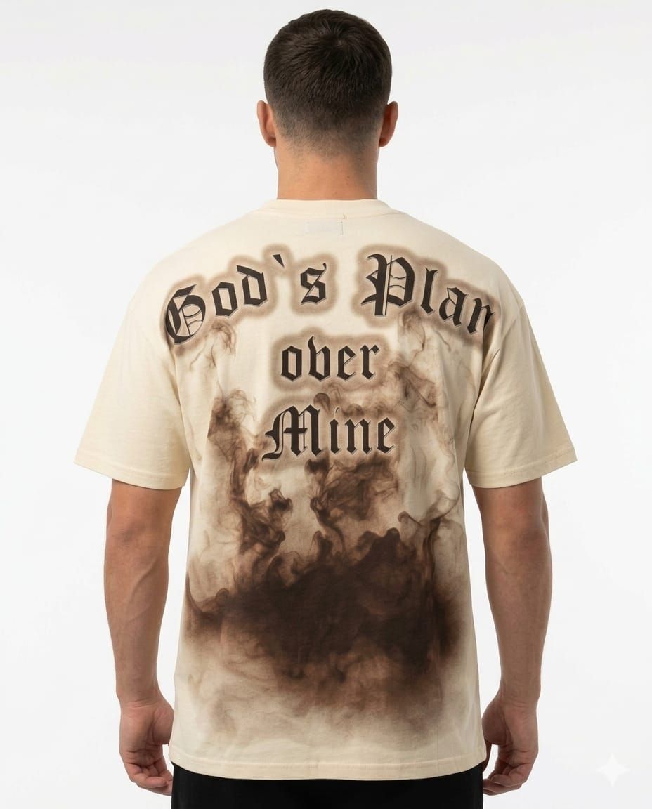 Dzatr  'Gods Plan 104'  T-Shirt- Ivory