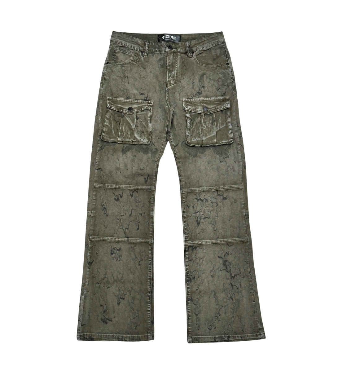 Vicious Light Tie Dye Washed Denim / Western Fit - Olive