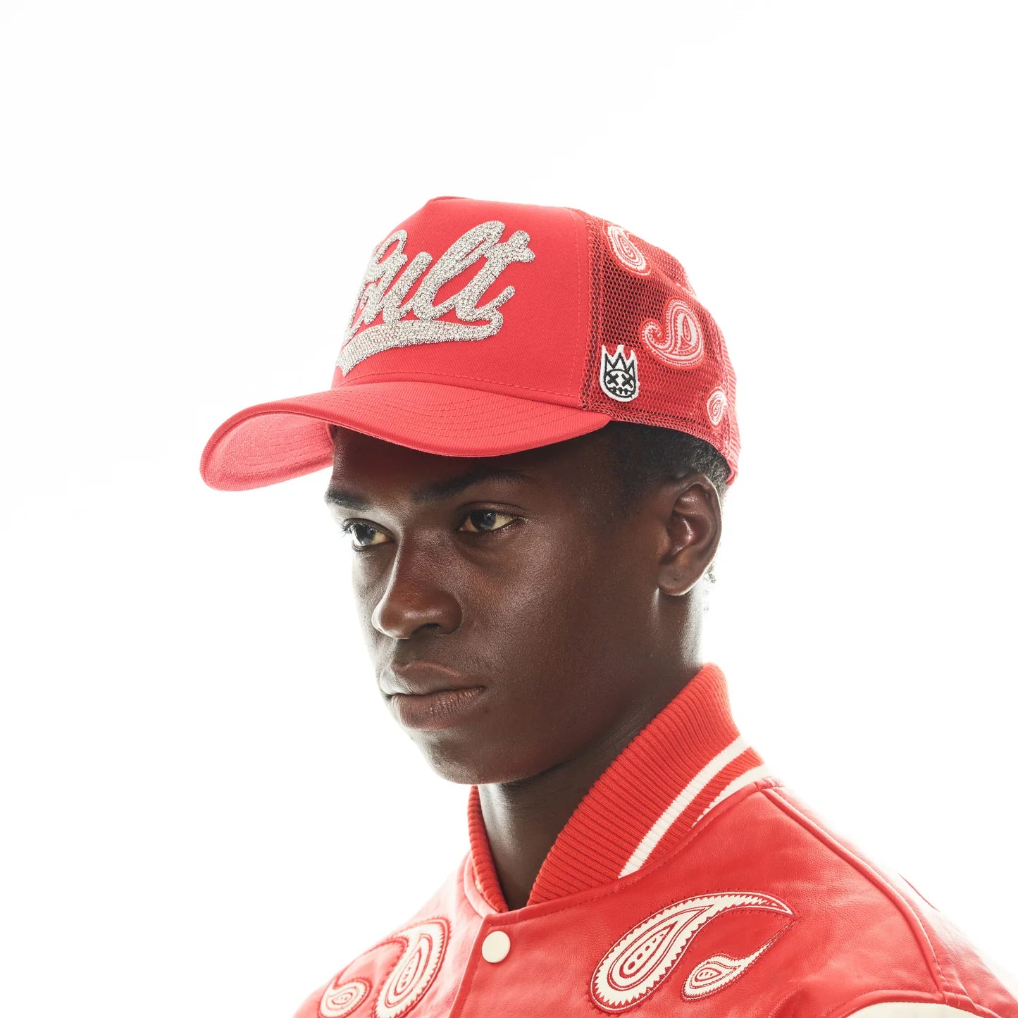 Cult Paisley Logo Mesh Back Trucker Hat- Red