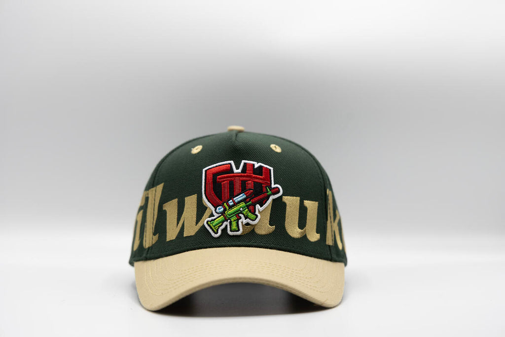 Gth Bold Milwaukee All Around Snapback Cap- Green Cream
