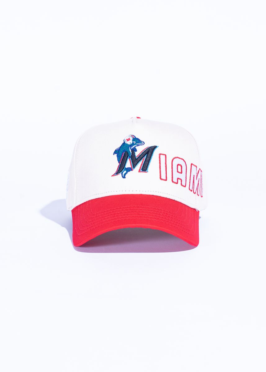 Reference 'Marphins Script' Hat- Cream/Red