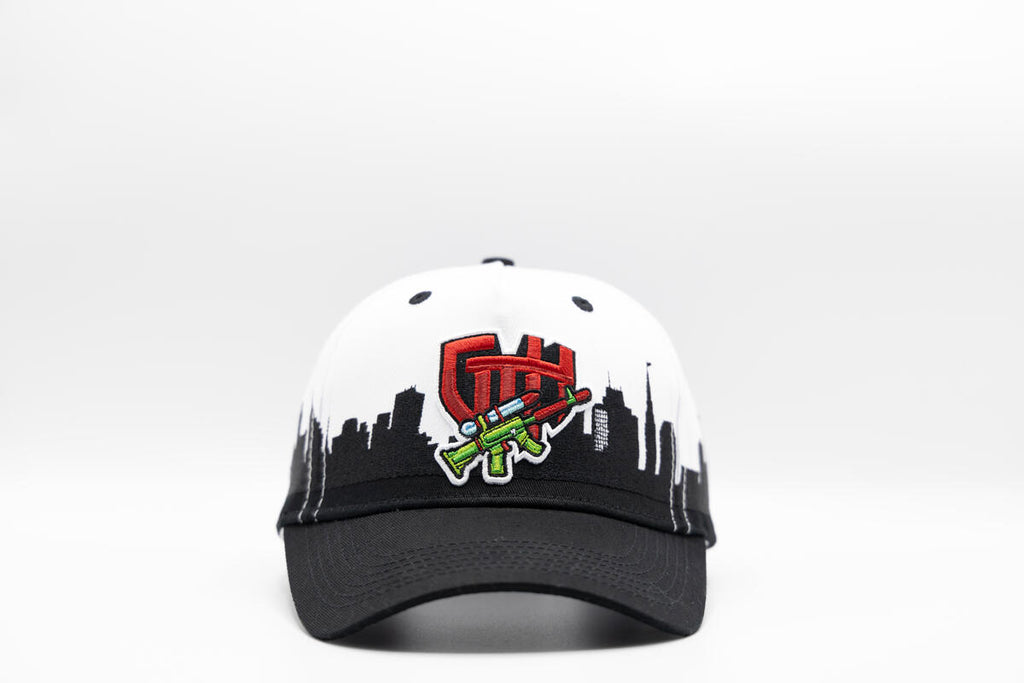 Gth Memphis Skyline Snapback Cap- White Black