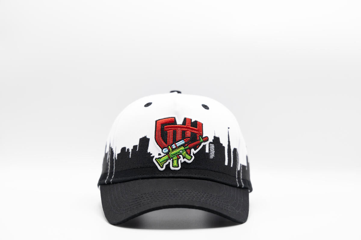 Gth Memphis Skyline Snapback Cap- White Black