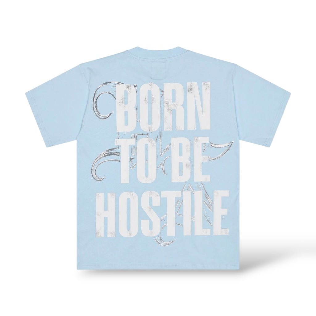 X Hostile 'Chrome Skeleton' T-Shirt- Sky Blue