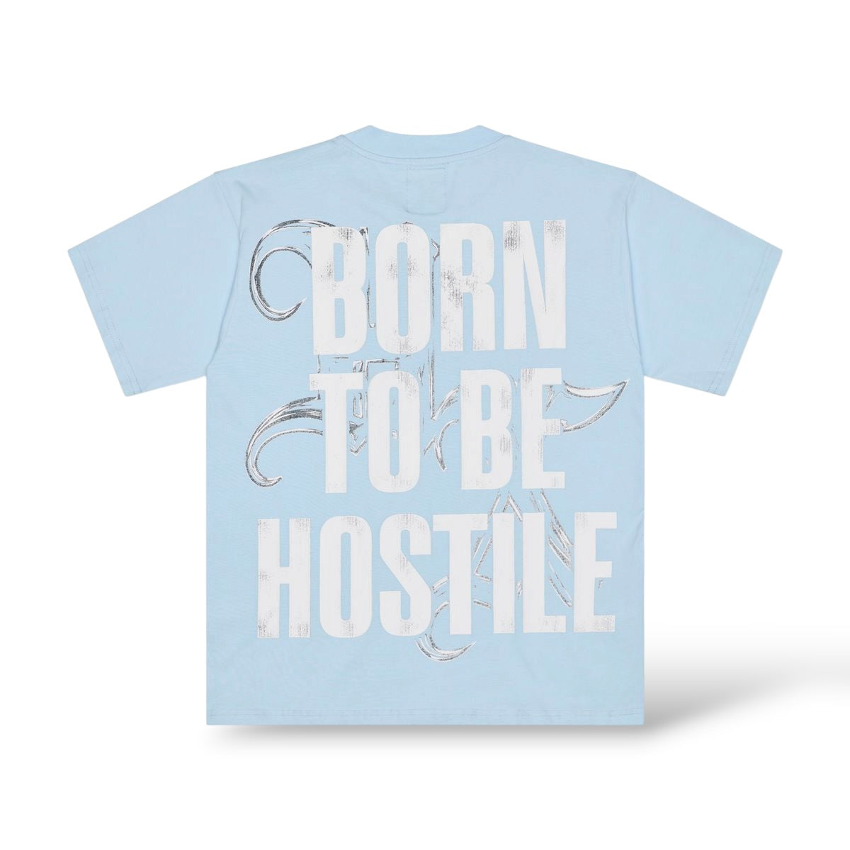 X Hostile 'Chrome Skeleton' T-Shirt- Sky Blue