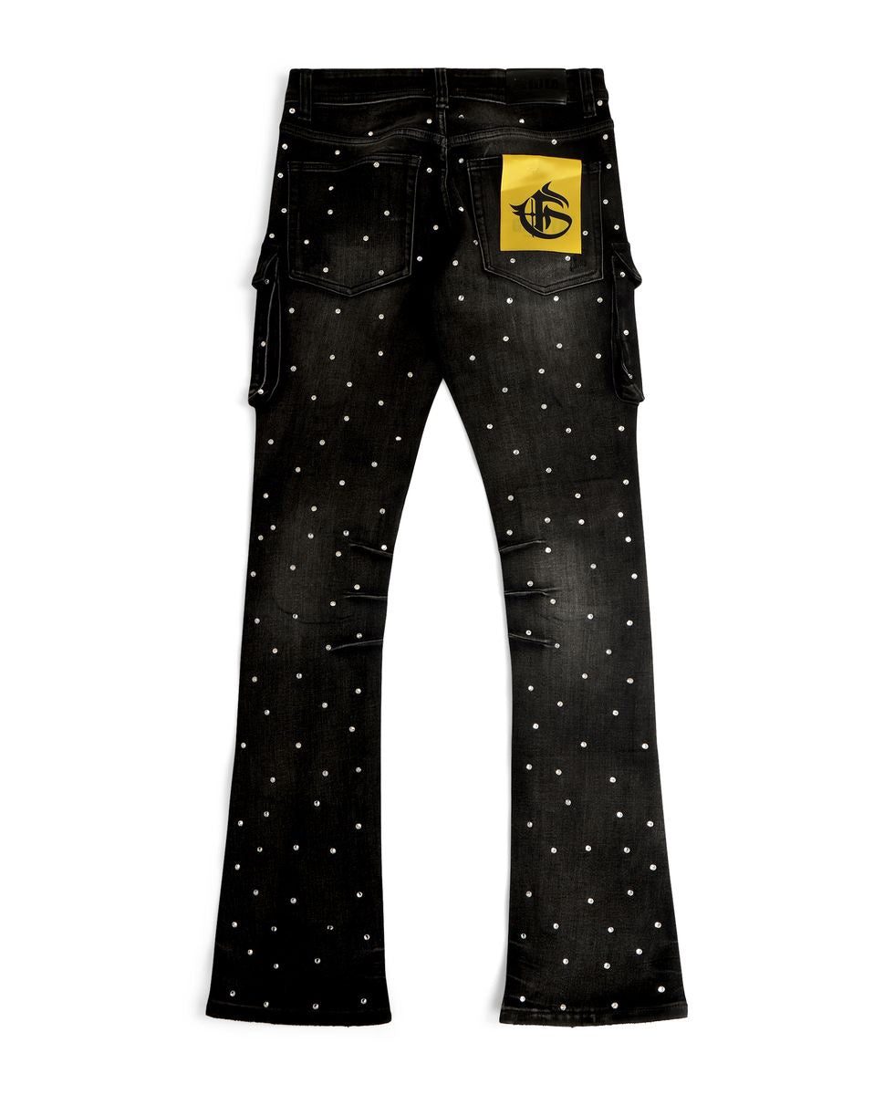 GFTD ‘Dagger’ Stacked Denims- Blk Wash