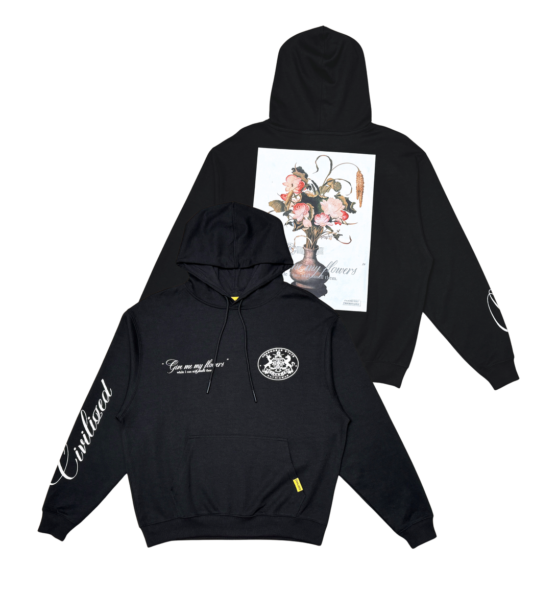 Civilized ‘Give My Flower’ Hoodie- Black