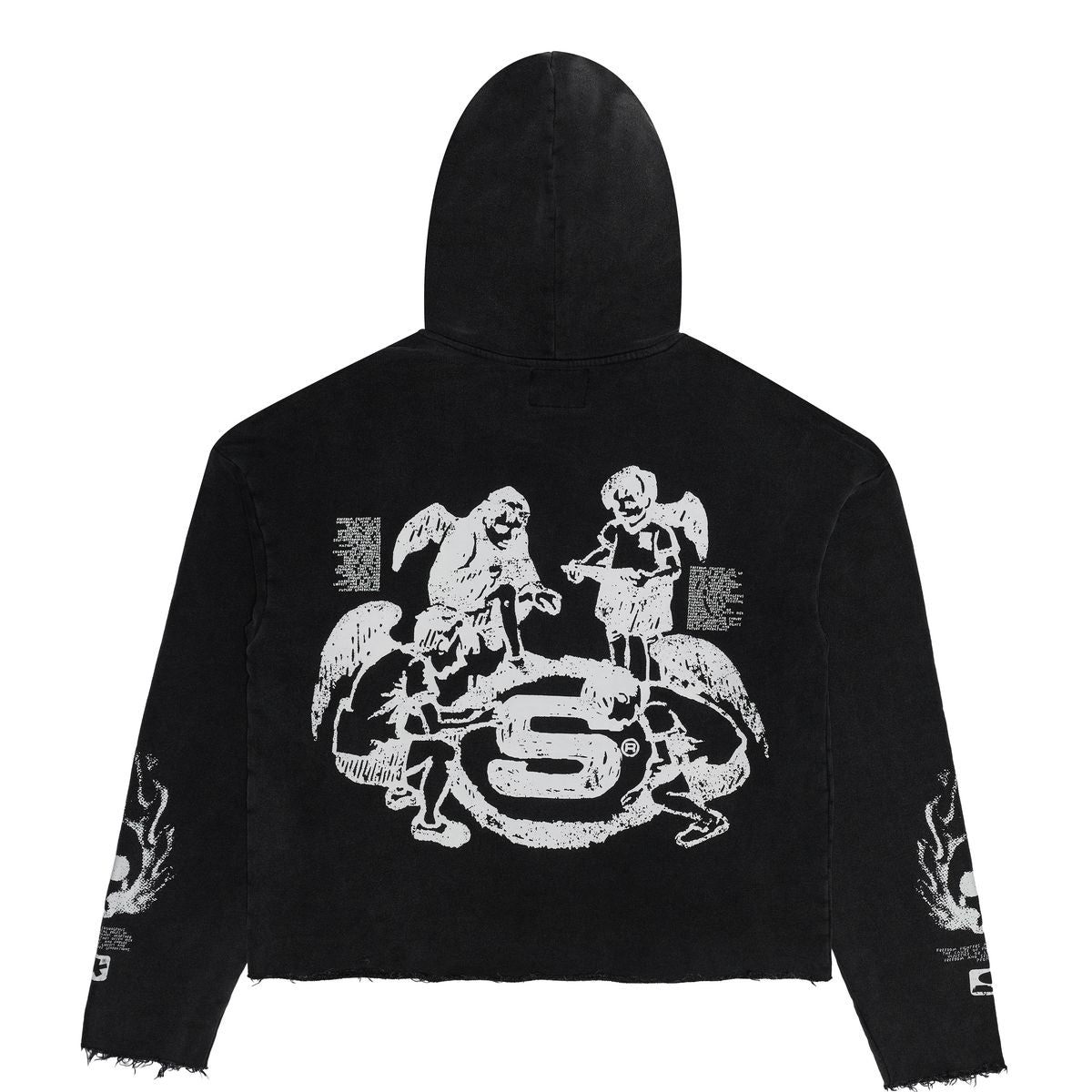 SY-001- Acid wash Freedom fighter crop hoodie